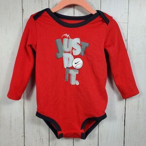 Nike Dri-fit 18 Months Just Do It Long Sleeve One piece Red